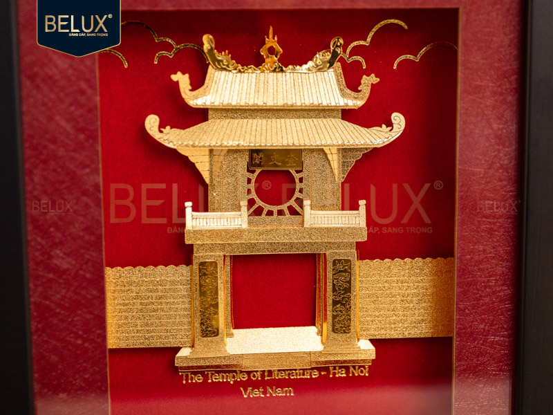 Tranh Khuê Văn Các Dát Vàng 24k- 20x18 cm